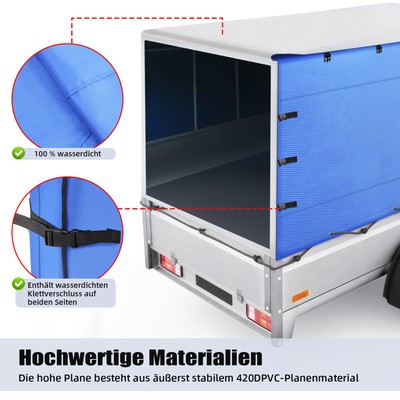 Anhängerplane Hochplane stema 750 für stema PKW Anhänger Plane inkl. Planenseil