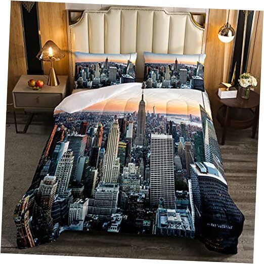 New York Soft Comforter Set New York City Manhattan Skyline Queen Multi 30