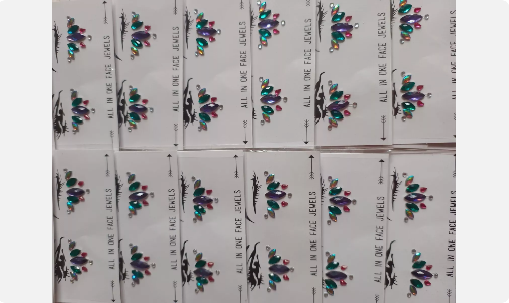 14x Gypsy Shrine Sparkle Face Gems Adhesive Glitter Jewels For