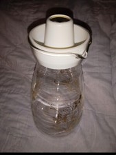 Vintage Pyrex Gold Floral Juice Glass Pitcher...