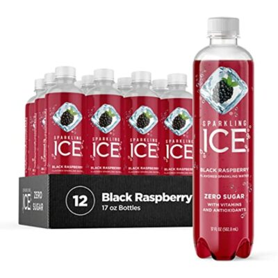 Sparkling Ice Black Raspberry Flavored Sparkling Water No Sugar Drinks, 12 Pack
