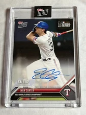 2023 Topps Now World Series Evan Carter Auto /99 #WS3-A Texas Rangers
