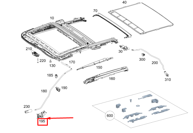 MERCEDES-BENZ GLE W167 A-Säulendämpfung vorne rechts A1676824001