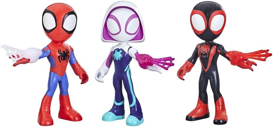 Figuras de acción Spidey & his Amazing Friends juguete de superhéroe de Marvel 9" H, 3 figuras