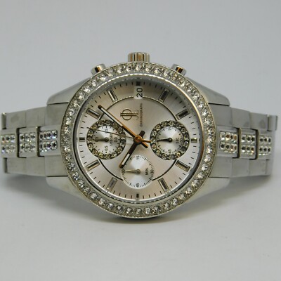 JLO JENNIFER LOPEZ FMDJL300 All St. Steel Quartz Women's Watch Sz.6'' New Battery