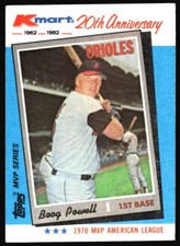 1982 Topps Kmart 20th Anniversary Boog Powell #17 Baltimore Orioles
