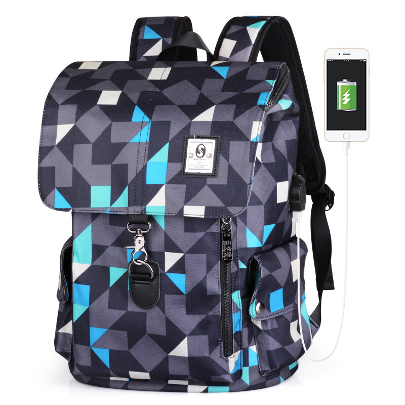 Colorful Patterned Men\'s Backpack Stained Glass Mosaic Backpack: Colorful Geometric Art Bag - Etsy main image 3
