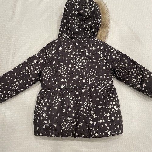 OshKosh B'gosh Girls Hooded Winter Coat- Gray With Stars Size 4/5 - Picture 5 of 8