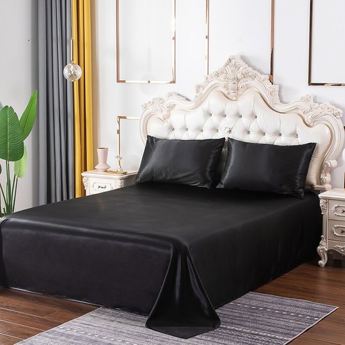 Dreiteilige Satin Eis Seide Kühlbettdecken Bettwäsche Sets Kissenbezug Reißverschluss - Bild 84 von 119