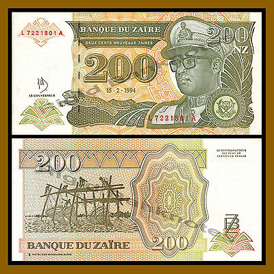 UNC Zaire 200 New Zaires 1994 P-62