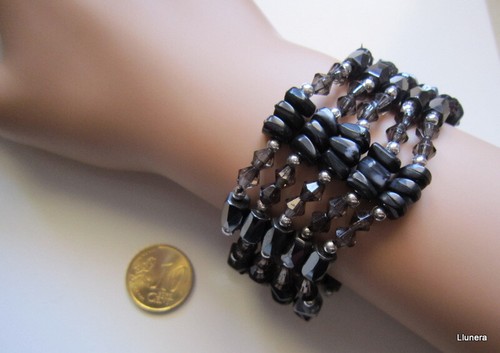 Collar o pulsera hematite magnético y metal varias posibilidades 90 cm bisutería - Imagen 4 de 4
