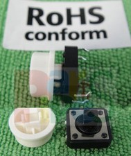 10, White Push Button Switch Momentary Tact Caps