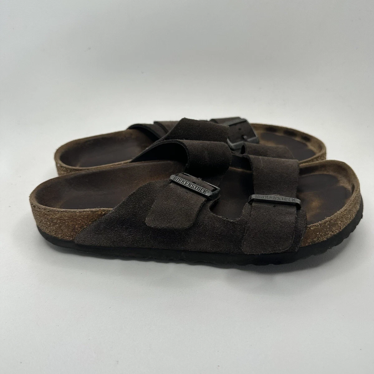 Birkenstock Arizona Sandals Women 38 7 Brown Leather Hippie