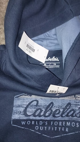 Girls Cabelas Hoodie Sweater Sweatshirt Size XL Color Blue Outfitter Fishing - Picture 2 of 3