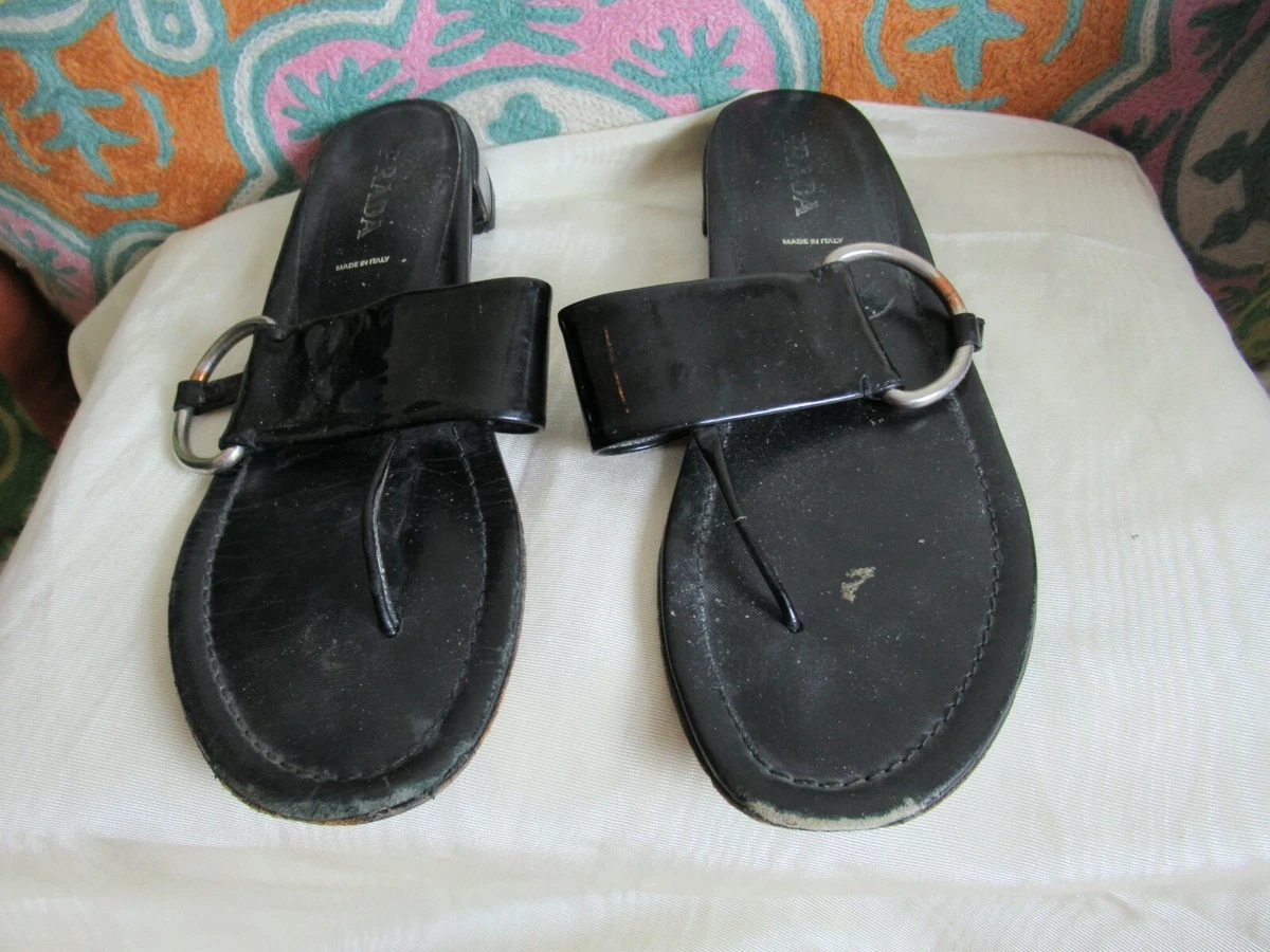 PRADA Patent Leather Block Heel Sandals for Women for sale | eBay