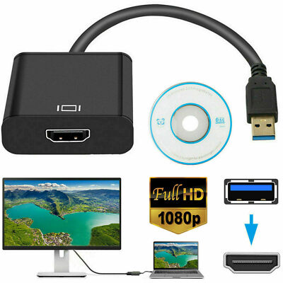 HD 1080P USB 3.0 to HDMI Video Cable Adapter For PC Laptop HDTV