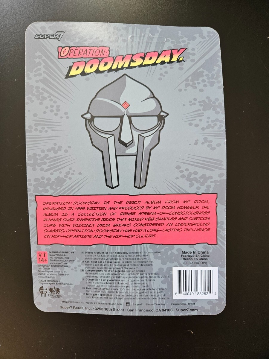 Super7 MF DOOM Operation Doomsday フィギュアa 2023 Super 7 Operation Doomsday ReAction Carded Action