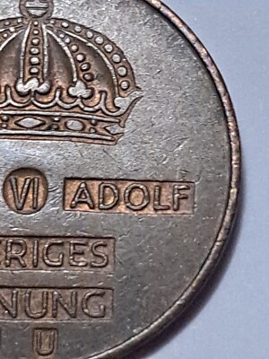 1967 Sweden 5 Ore Gustaf VI Incused Crown 8g 27mm Coin | eBay