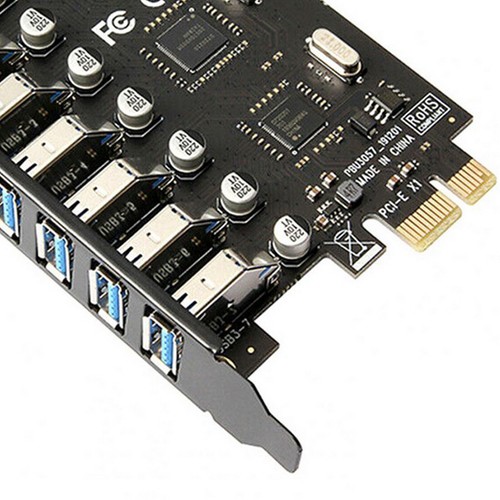 7 Port PCI-E to USB 3.0 PCI Express Expansion Card Adapter Hub for Win XP/7/8/10 - Afbeelding 5 van 6