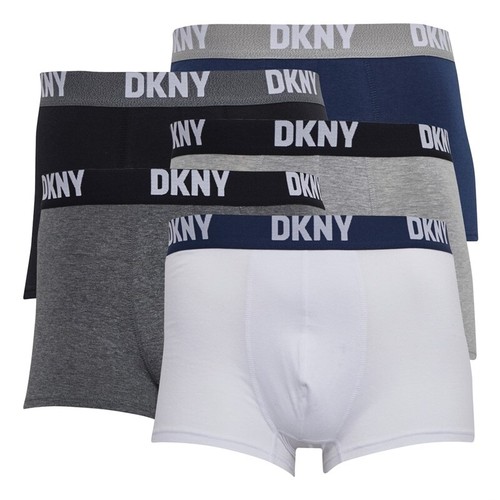 Paquete de cinco calzoncillos boxer DKNY para hombre talla M-XL precio de venta sugerido por el fabricante 60 GBP - Imagen 4 de 7