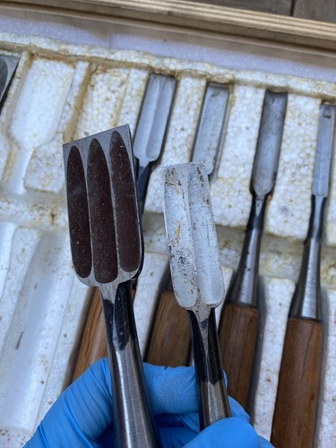 10 x Vintage Japanese Chisel With Box - Wooden Chisels - Old Tools #3 - Picture 9 of 24