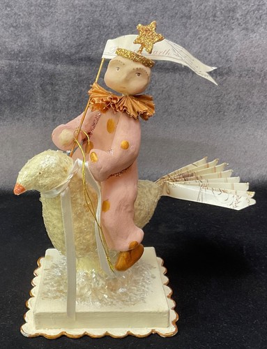 Vintage Dee Foust for Bethany Lowe Girl Riding On bird “peace on earth” Dove