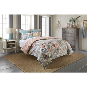 Comforter Set 7 Pc Bedding Paisley Print Cotton Multi Color