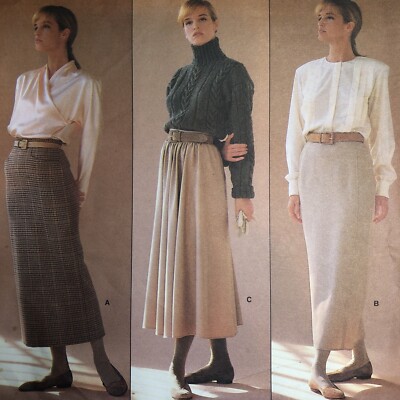 UNCUT Vintage 1986 Vogue 1790 Calvin Klein Size 10 Designer Straight Skirts