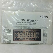 DESIGN WORKS Counted Cross Stitch KIT "WELCOME FRIENDS" 8915, 9"x22" NOS