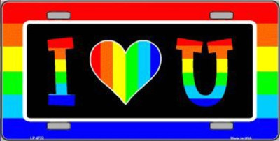 I Love U Metal Novelty License Plate Frame Tag Sign Car Truck Home Decor