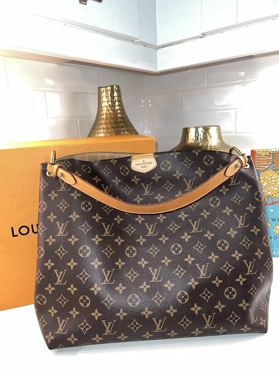 LOUIS VUITTON Graceful PM Monogram Canvas Hobo Bag Brown