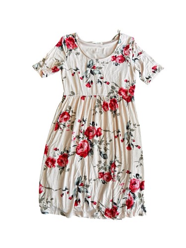 Pink Blush Floral Pink Modest Dress Maternity and Postpartum SMALL - 第 1/7 張圖片