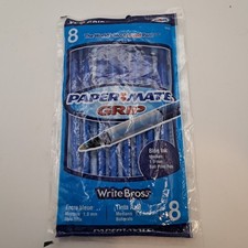 2006 Paper Mate Blue Ink Point Pens Write Bros 8 Pack Medium 1.0 MM XL GRIP
