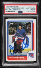 PSA/DNA 1986-87 Topps John Vanbiesbrouck #9 Certified Authentic Auto 0xc6