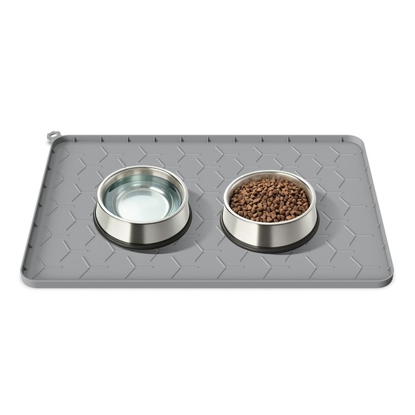 Futtermatte Hunde Katzen Silikon Grau Wasserdicht Rutschfest Napfunterlage-image