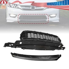 Front Bumper Lower Grille For Honda Accord 2013-2015 Wchrome Molding Trim