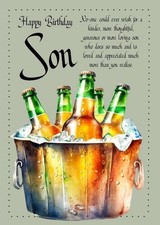 NEW 'Happy Birthday Son' -  A5 Card for Him Birthday Love