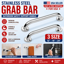 Stainless Steel Grab Bar Bathroom Safety Handicap Shower Tub Handle Support LOT