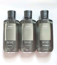 BATH BODY WORKS "NOIR"MEN'S COLLECTION 2-IN-1 HAIR BODY WASH 10 OZ SET OF 3