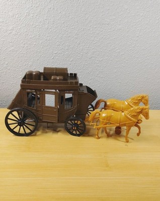 Vintage Processed Plastic Co Stage Coach W/Horses Made In The USA 7665!
