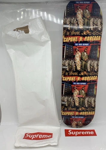 Deck de skateboard Supreme The War Report multicolore Capone N Noreaga FW16 avec sacoche