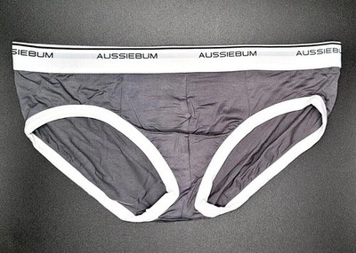 AussieBum Men's Baseline Brief Underwear Size L Grey NWT