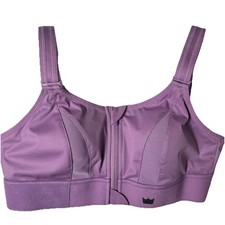 Shefit Ultimate Sports Bra Womens Medium Purple Zip Front Adjustable High Impact