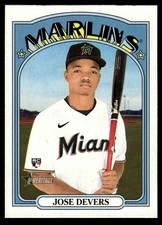 2021 TOPPS HERITAGE BASEBALL CARD JOSE DEVERS #670 RC MIAMI MARLINS 5504
