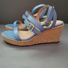 Vionic Sabina Light Blue Platform Strap Sandals Shoes Women US 7