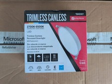 Utilitech 6" 1200 Lumens LED Canless Trimless Recessed Downlight White Dimmable