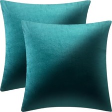 2 Pack 24x24 Pillow Cover Velvet Pillow 24" x 24" Pack of 2 Teal Velvet