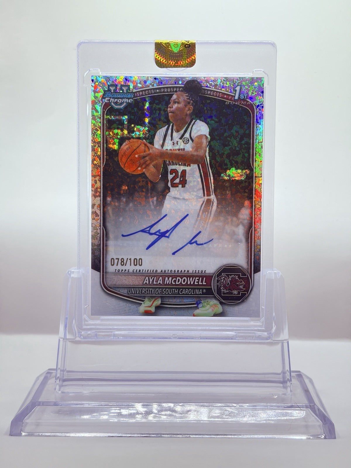 2025-26 Bowman Chrome Ayla McDowell Auto South Carolina Mini-Diamonds/100