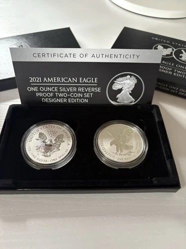 U.S. Mint’s 2021 American Eagle Reverse Proof Two-Coin Set - designers edition