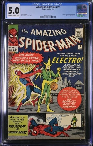 Amazing Spider-Man #9 CGC VG/FN 5.0 1st Full Appearance of Electro! Marvel 1964